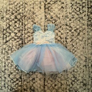 Blue and White toddler ballerina Dress